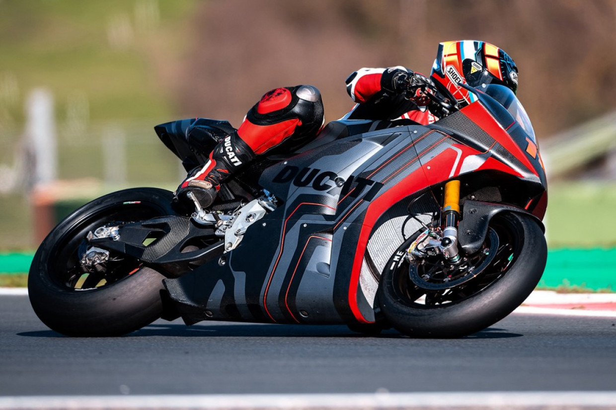 Ducati MotoE Electric Race Bike Revealed Testing on the Track