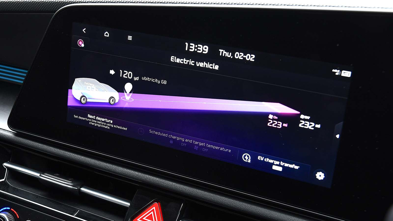 Kia EV charging route