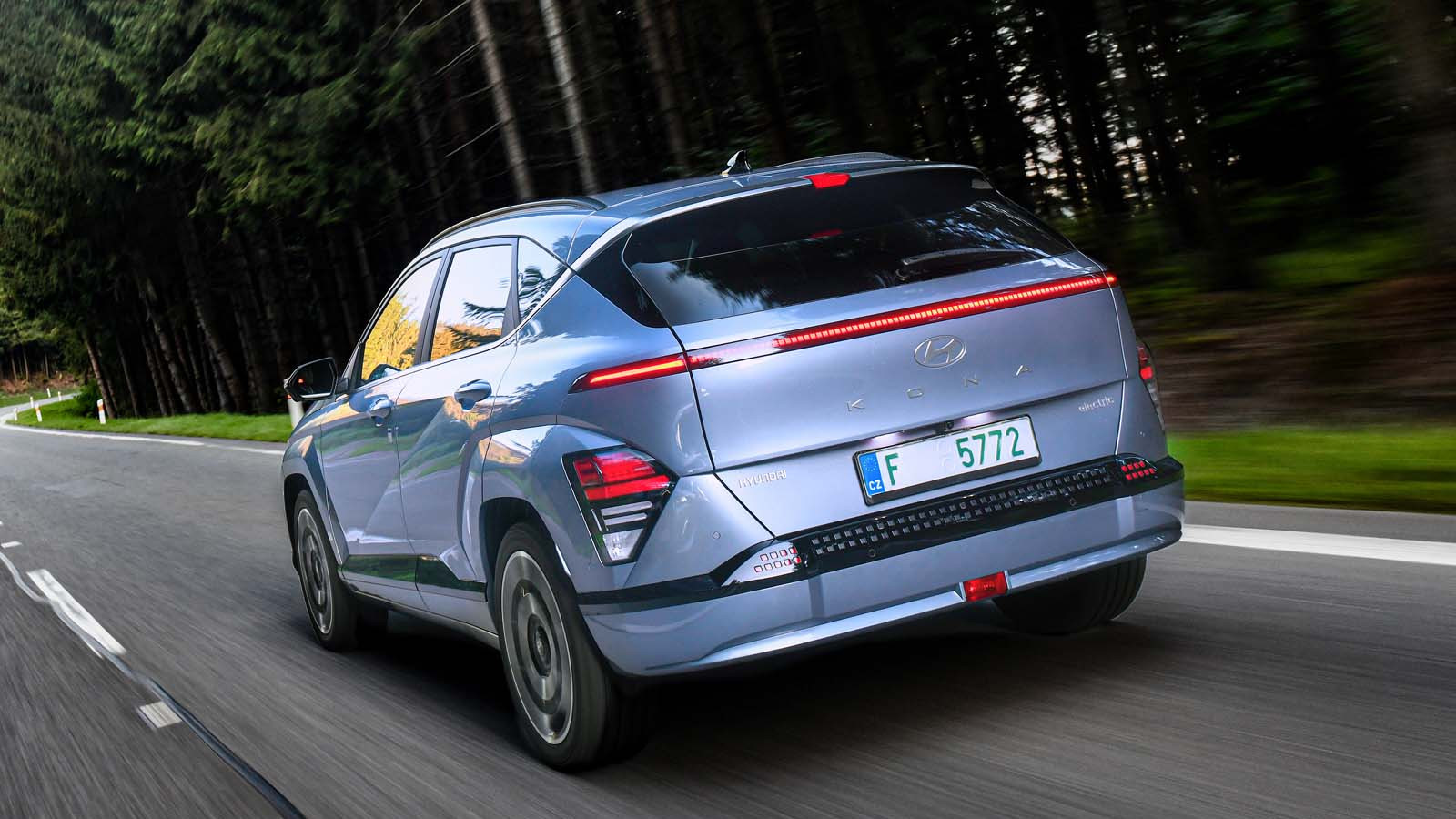 Hyundai Kona Electric rear three quarter